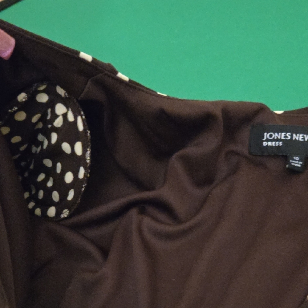 Jones New York Brown and White Polka Dot Maxi Dress - Picture 3 of 4